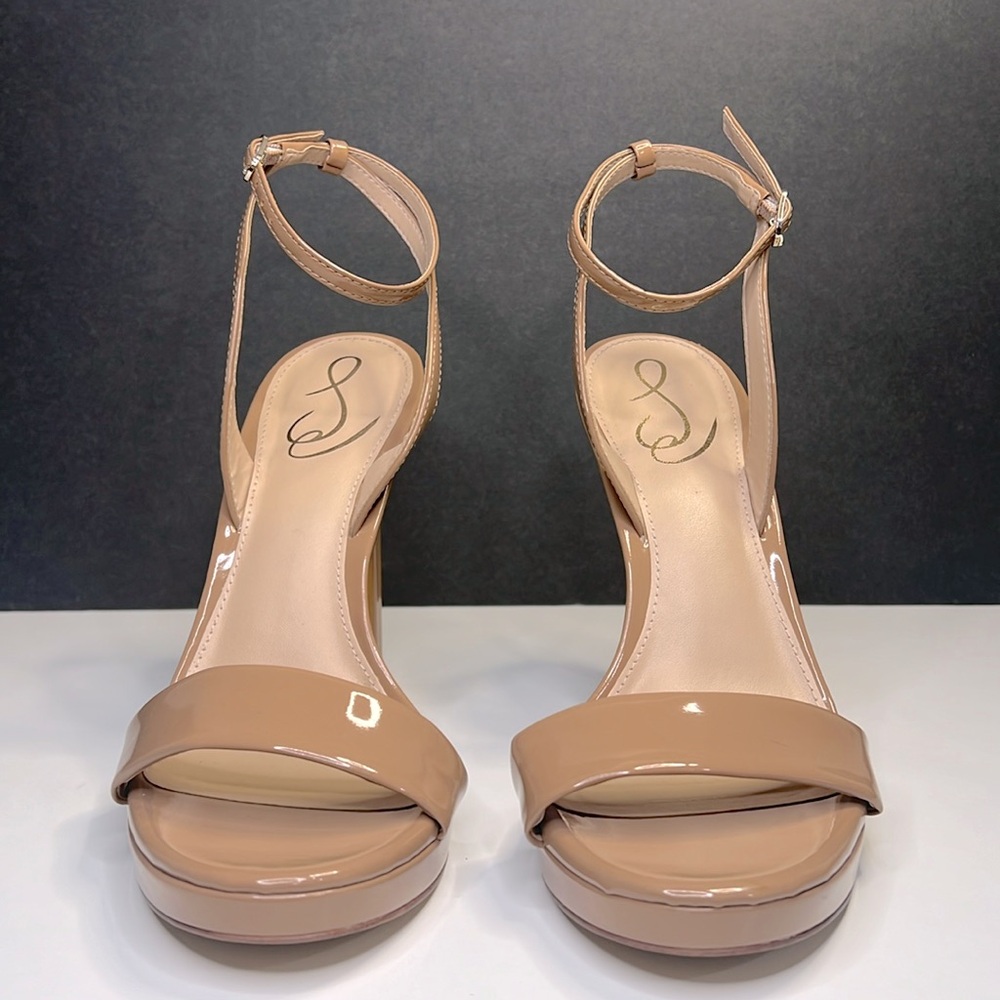 Sam Edelman - Jade Tan/Nude Ankle Strap Open-Toe Sandal Heel Women Size 8.5
